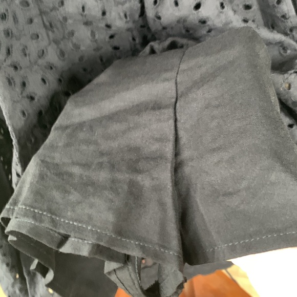 NWT SUGAR+LIPS Black Embroidered Eyelet Short Dress/ROMPER sz Large - Picture 4 of 4